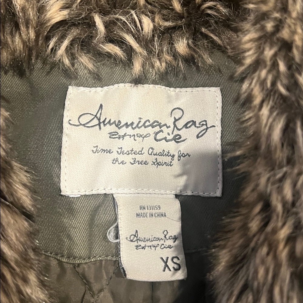 ‼️ Olive Jacket with Faux Fur Trim ‼️ - Picture 2 of 6